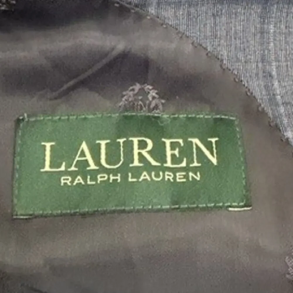 Lauren Ralph Lauren Mens Blazer Blue Plaid Sport Coat 44R Classic Wool